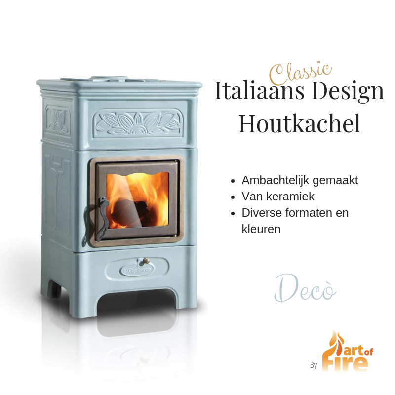 traditionele houtkacheltje keramiek italiaans design