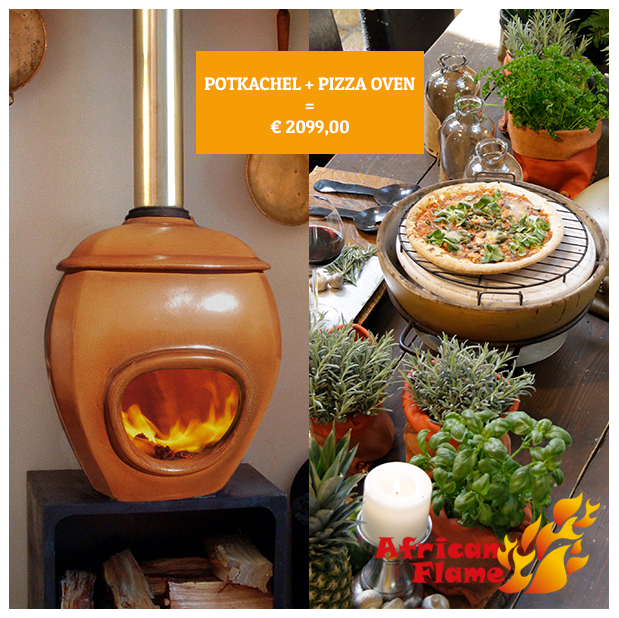 potkachel en pizza oven actie